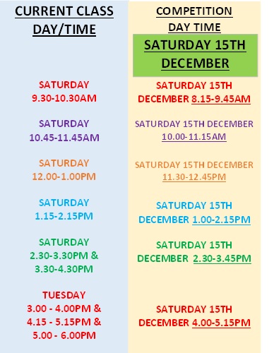 saturday chrismtas times 2018